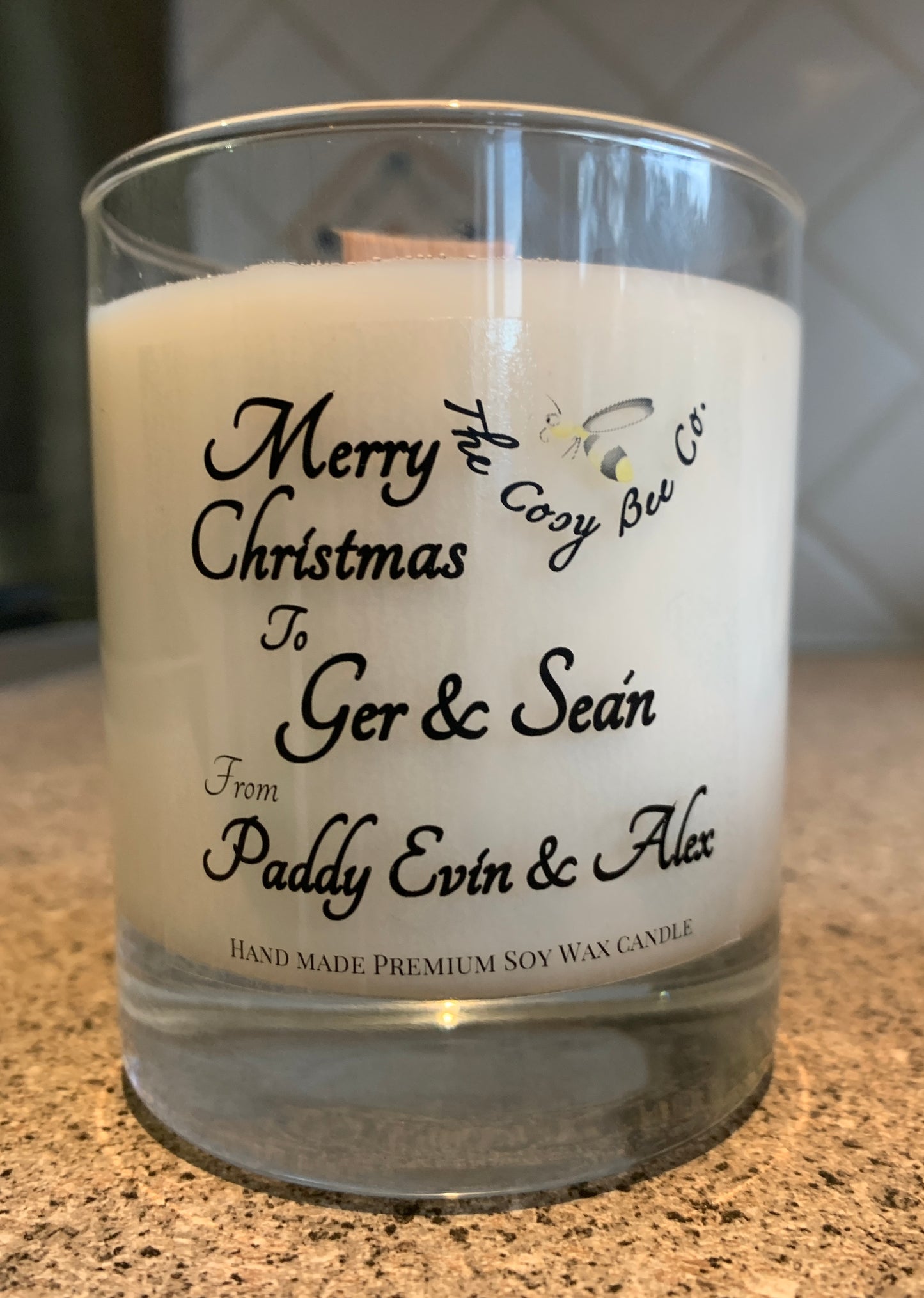 Personalised Christmas Candle